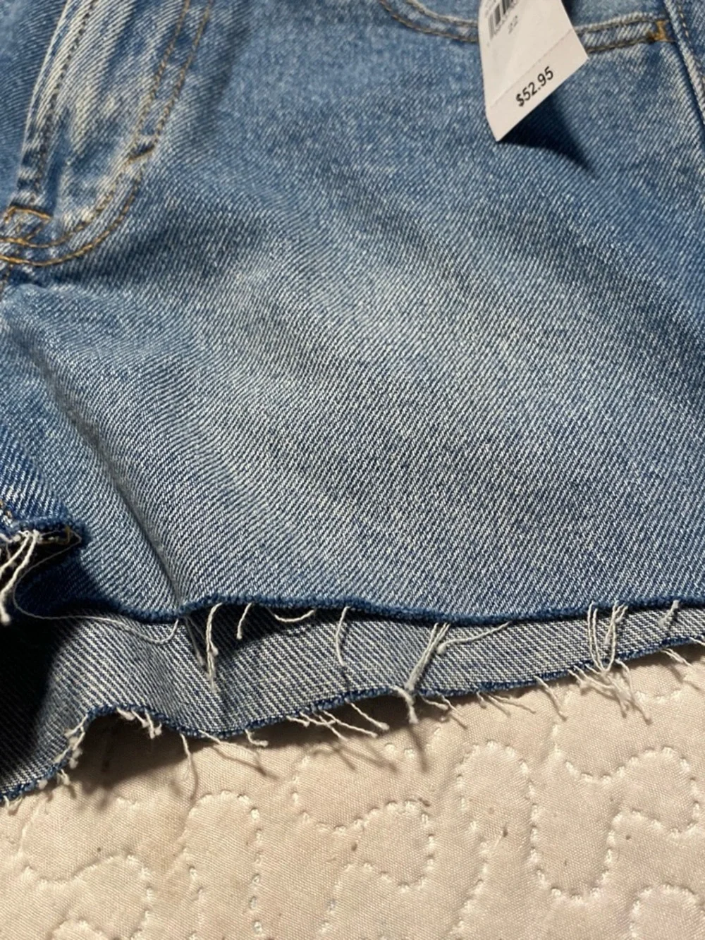 High-Waist Blue Denim Cutoff Shorts
